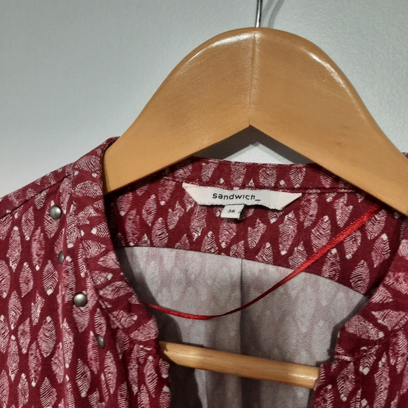 Sandwich Long Sleeve Red and White Blouse - Picture 3 of 5
